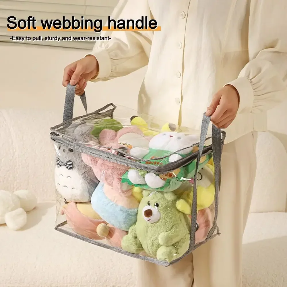 

Multifunctional Toy Storage Bag Household Large Capacity Portable Transparent Doll Waterproof Book Plastic Organizer Basket