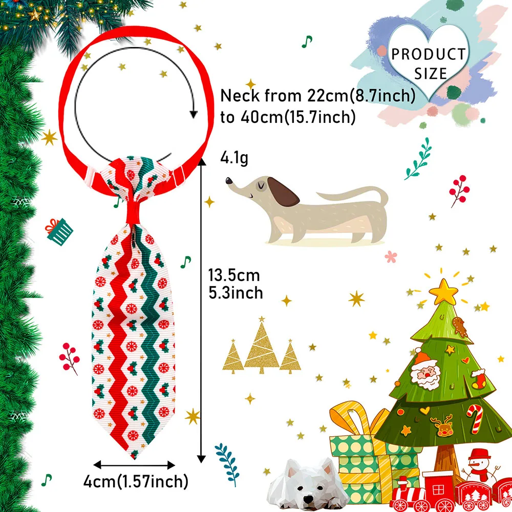 20/40PCS Multi-style Dog Bowties For Christmas Party Fashion Adjustable Dog Neck Ties Collars Winter Pet Accessories For Dogs