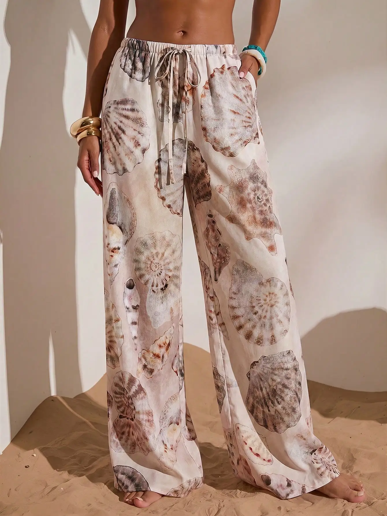 Vacation Printed Loose Women Pants