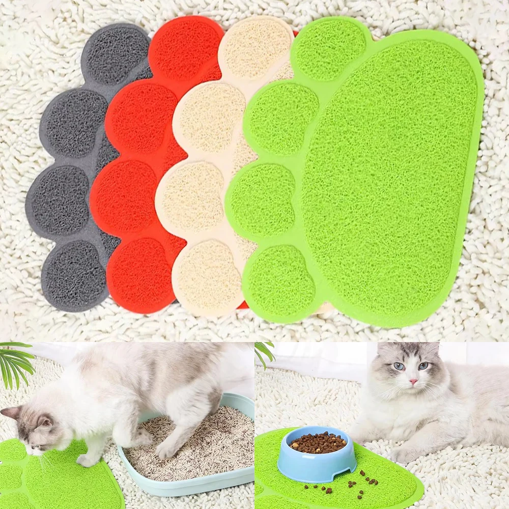 Neue Katzenstreu-Matte Haustier-Futterunterlage Anti-Schmutz Rutschfeste Kissenmatte Sandfangmatte Katzenkäfig-Fußmatte Hundeteppich Haustierprodukte