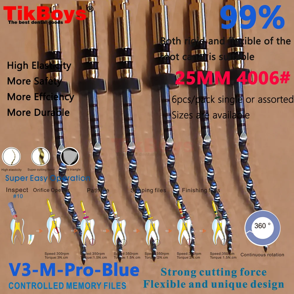 

Стоматологическая система файлов Niti, файлы для корневых каналов, аксессуары для эндодонтических инструментов, стоматологические инструменты, эндодонтические роторные файлы для корневых каналов