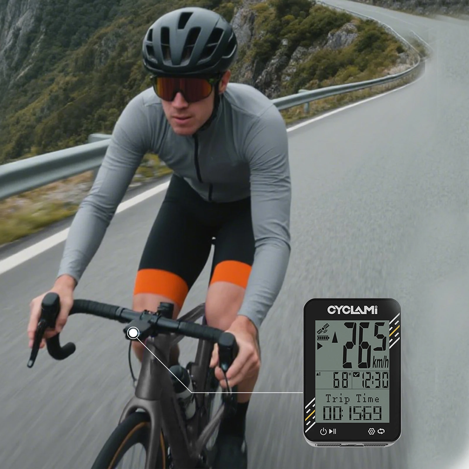 

GPS Wireless Bicycle Computer with Computer Mount & Bike Light Bicycle Speedometer Cycling Odometer for Road Mountain Cycling