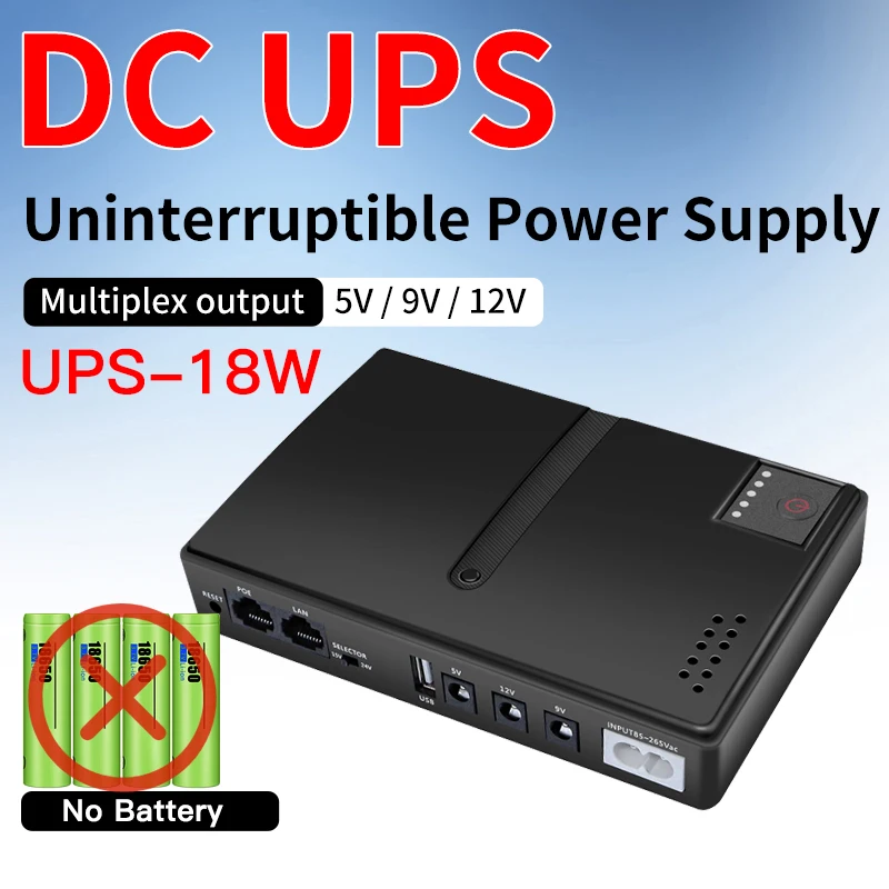 （No battery）DC UPS uninterruptible power supply 5v 9v 12v for Router Modem mobile switch optical 18650 li-ion backup power