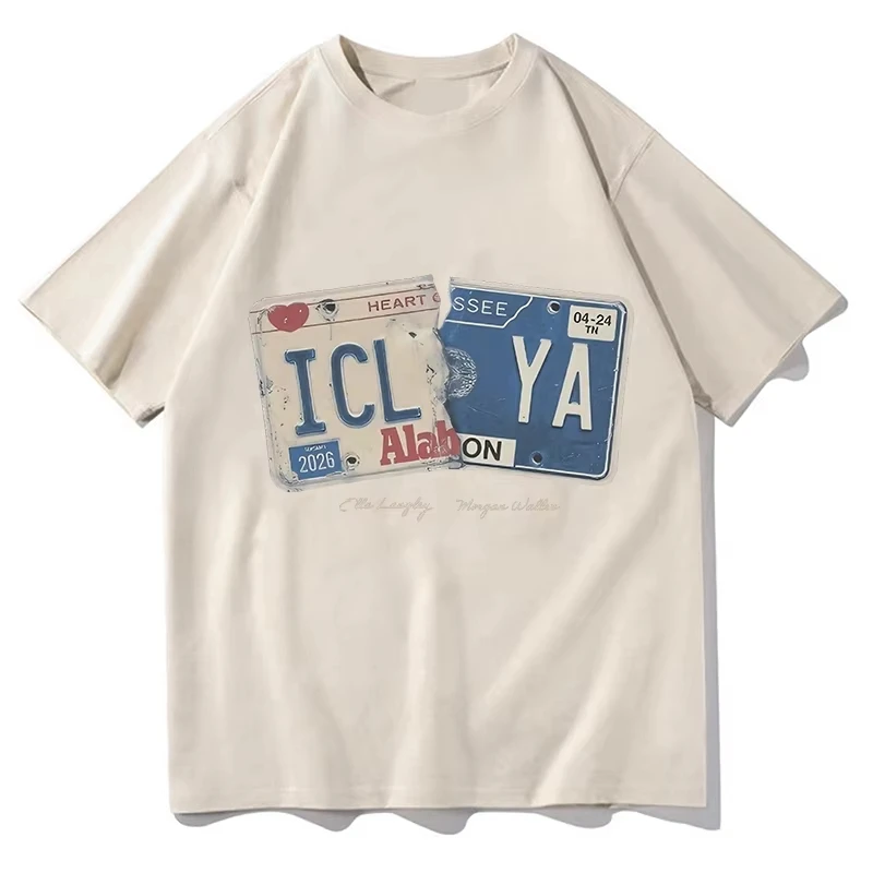 2026 New T-shirt Ella Langley Morgan Wallen, I Can't Love You Anymore Printed Pattern T-shirt Y2K Loose Fashion Street