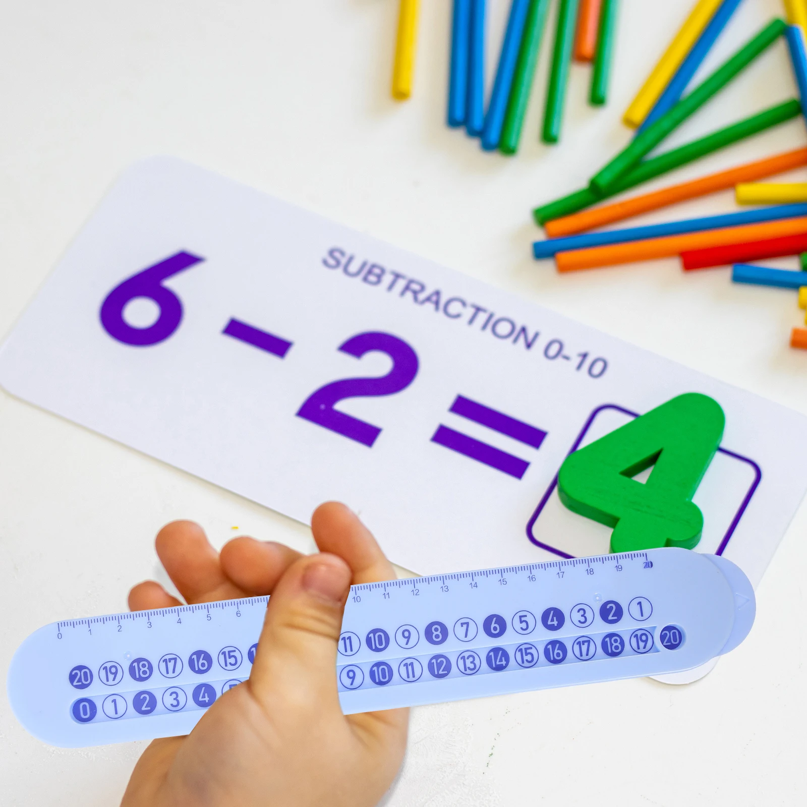 

1pcs Number Math Learning Tool Kids Addition Subtraction Slide Arithmetic Training Digital Ruler For