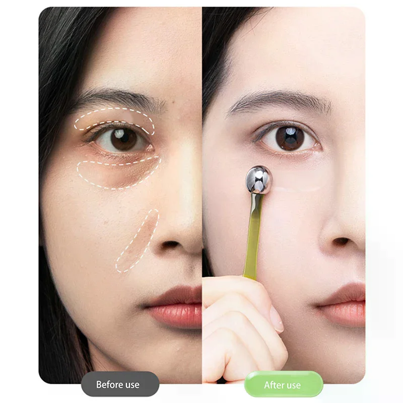 Dual-Ended Roller Massage Stick Oogcrème Applicator Cosmetische Spatel Anti Rimpel Gezichtslepel Legering Gezicht Huidverzorging Tool