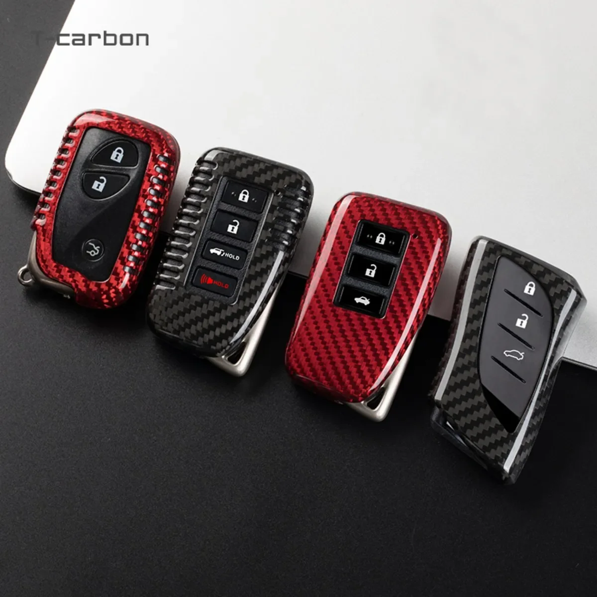 T-carbon Car Carbon Fiber Key Case For lexus RX 300 330 350 400H IS 250 200 LX 470 570 GX 460 470 CT 200H 2016-2019 IS ES GS RX