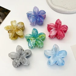 Pince à cheveux en acrylique marbré pour femme, pince à cheveux grande fleur, pince crabe, barrettes, comparateur de couleur douce, vêtements de sauna pour fille, accessoires