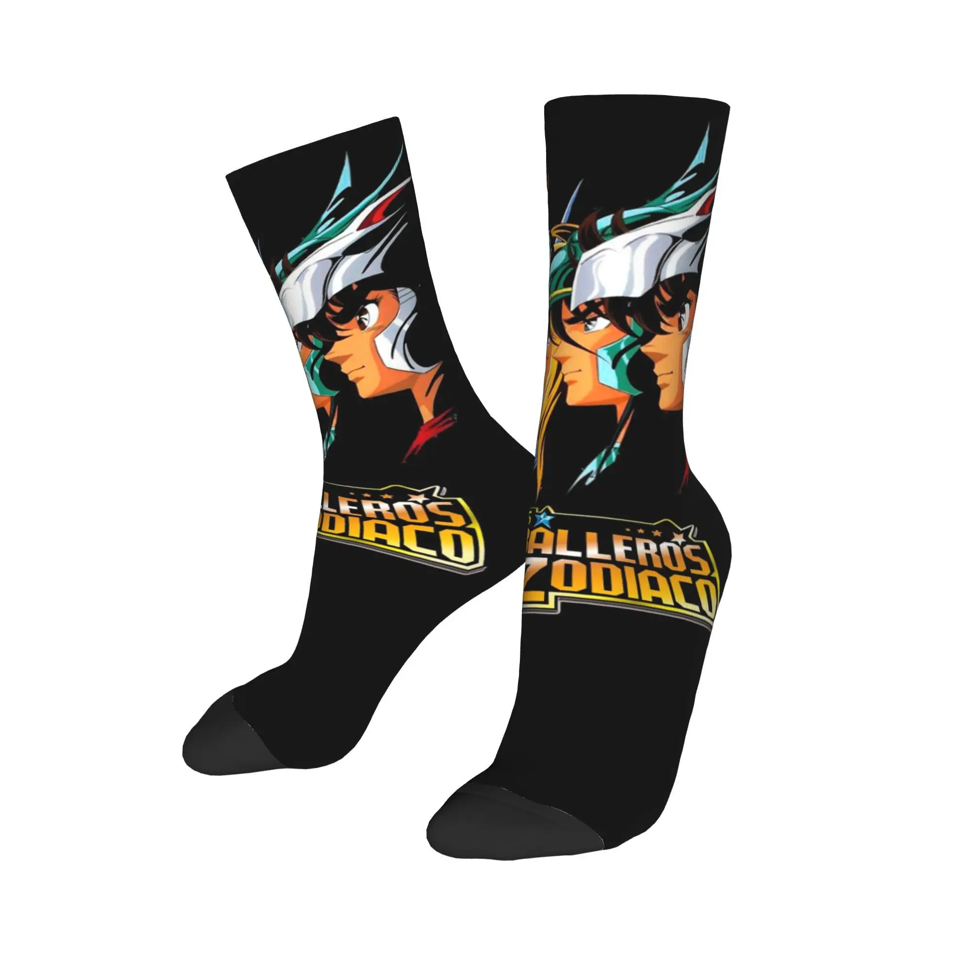 Men Women LOS CABALLEROS DEL ZODIACO Saints Seiyas  Socks Cute Funny Happy  Socks Harajuku Merch Middle Tube Socks Best Gift