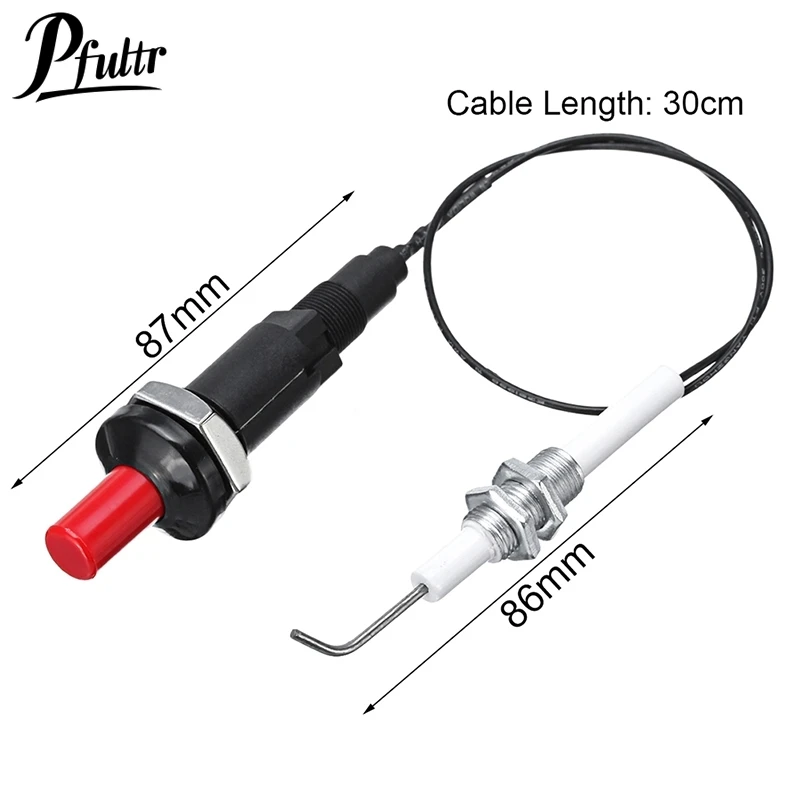 Ignição de ignição piezo universal com cabo, botão Igniter, churrasqueira a gás, churrasqueira, isqueiros de cozinha, lareira, ferramentas ao ar livre, fogão