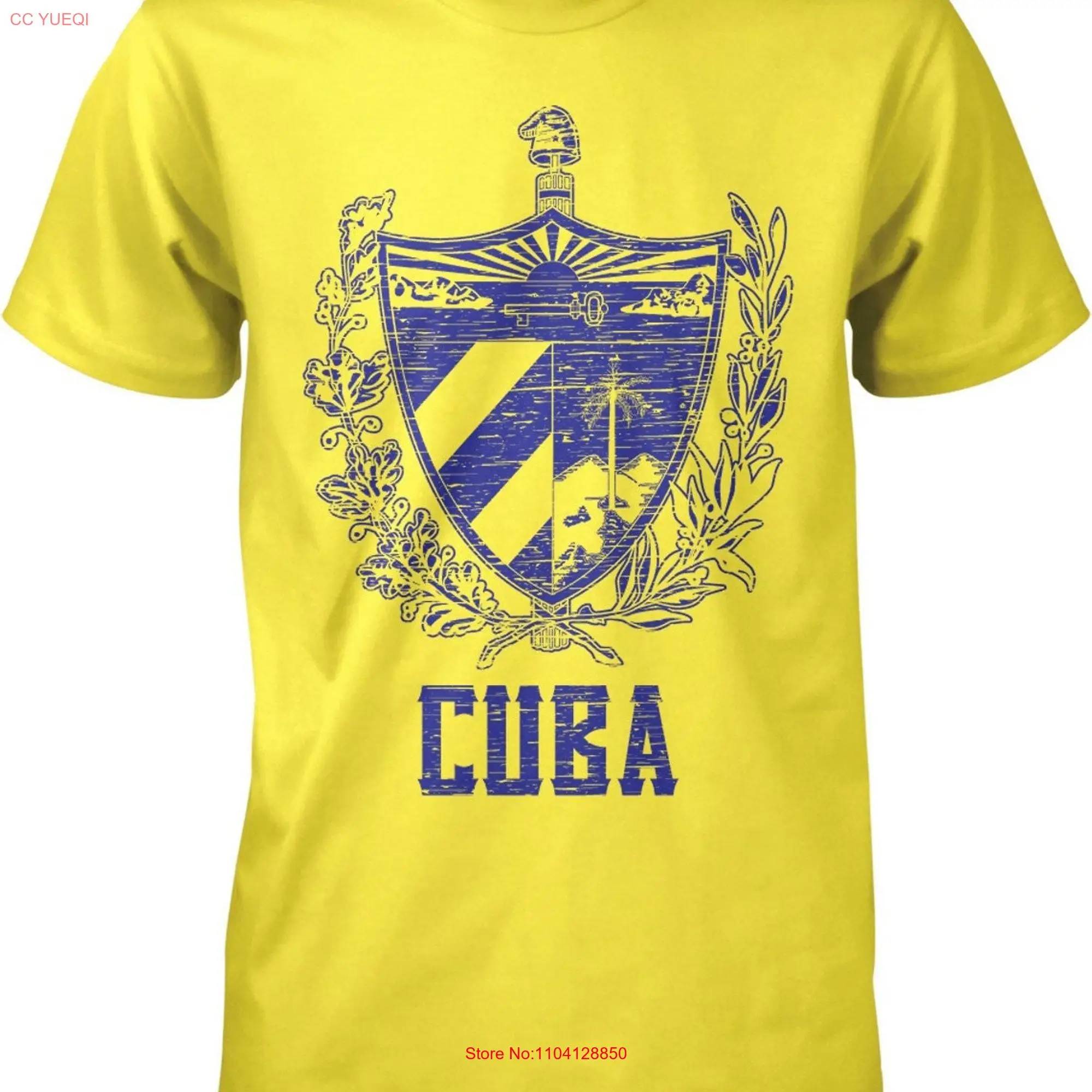 Cuba Coat of Arms Phrygian Cap Royal Palm Tree Made in USA Men's T shirt HOOD_00220 long or short sleeves