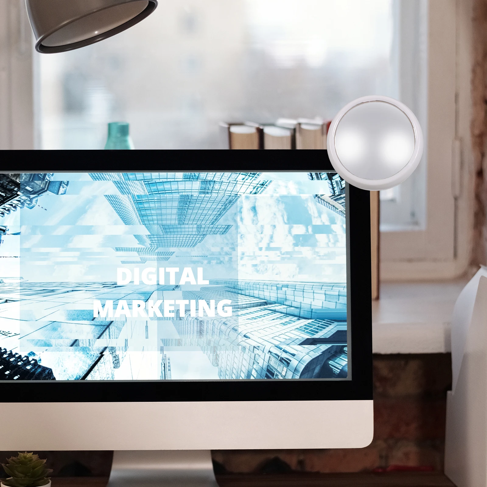 2 Pcs Computer Mirror Rear Rearview Interior for Driving Desk Monitor Universal Attached