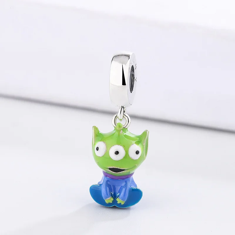 Fine 925 Silver Fit Original Bracelet Europe Cute Cartoon Doll Series Dangle Charm Beads Necklace Pendant Diy Women Jewelry Gift