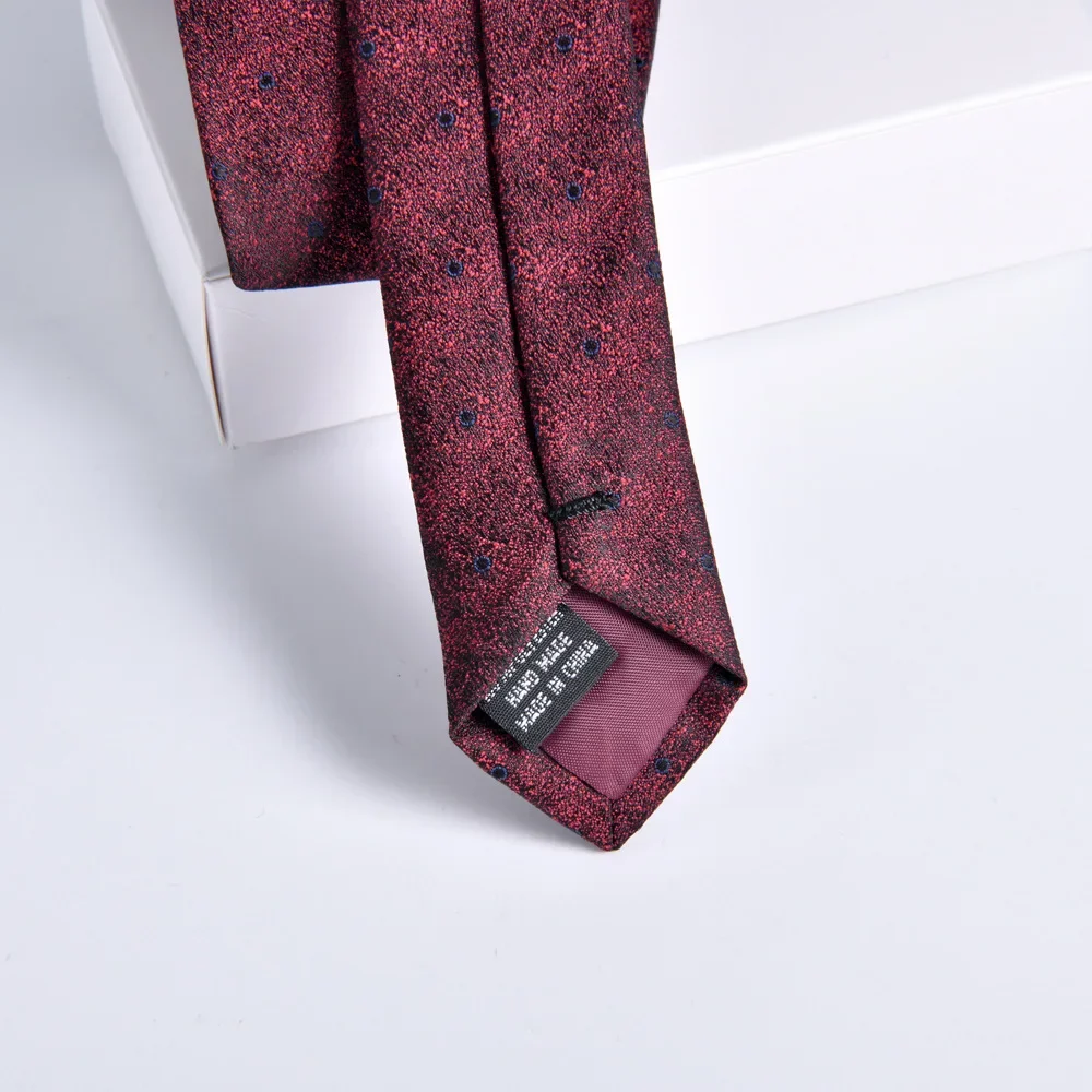 Tie Men's Wedding Celebration Wine Red Stripe 8cm Handmade Jacquard New Gift Box for Boyfriend 8 Pieces