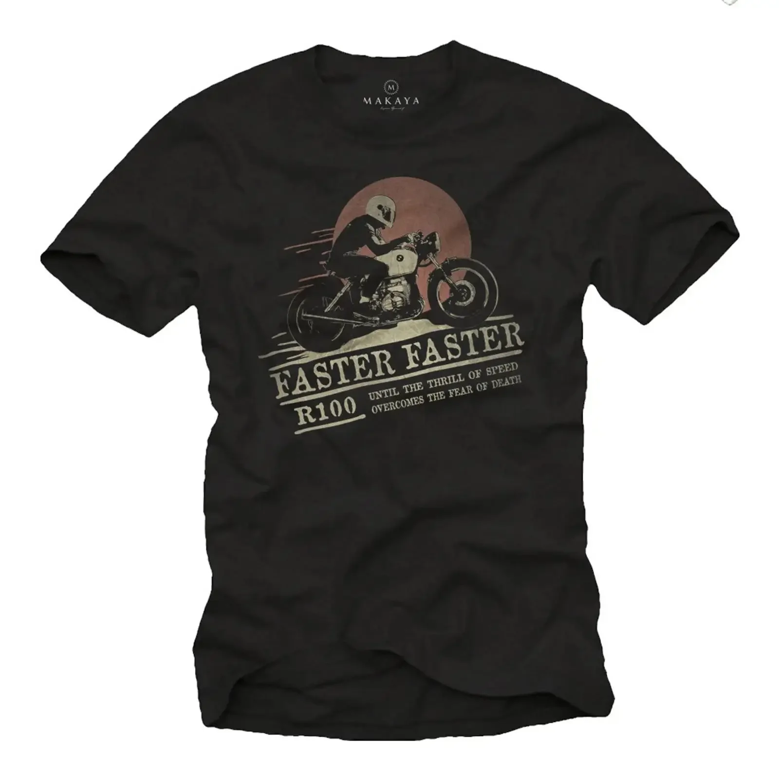 Vitage Motorcycle Mens T Shirt with R100 Cafe Racer Men Custom BIker vintage Washed Breathable Top For Everyday Wear graphic
