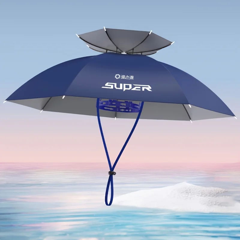 

Наголовная шляпа-зонтик, водонепроницаемая регулируемая шляпа-зонтик для рыбалки, без помощи рук для кемпинга, садоводства, пляжа