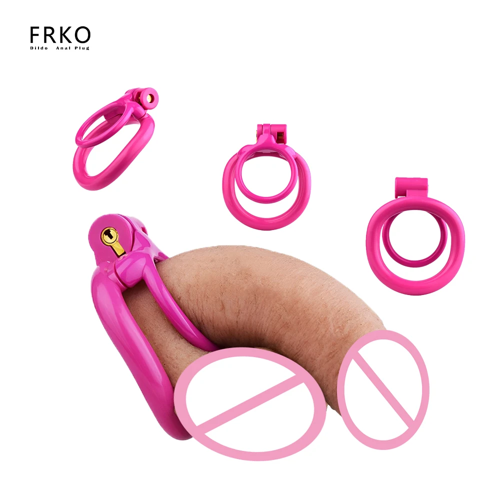 

FRKO 3D ABS Resin Male Penis Chastity Cage Device With 4 Different Size Dick Rings Lock Cock BDSM Games Fetish Sex Tooys For Man