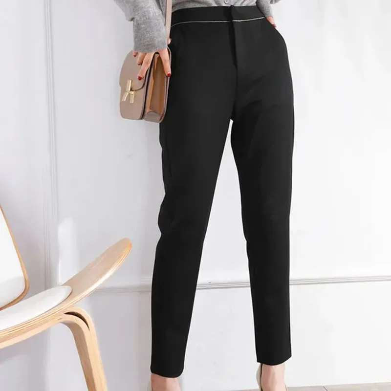 Slim Skinny High Waist Elastic Pencil Pants Overiszed Women Ankle-length Trousers Casual Spring 2024 Office Formal Pantalon