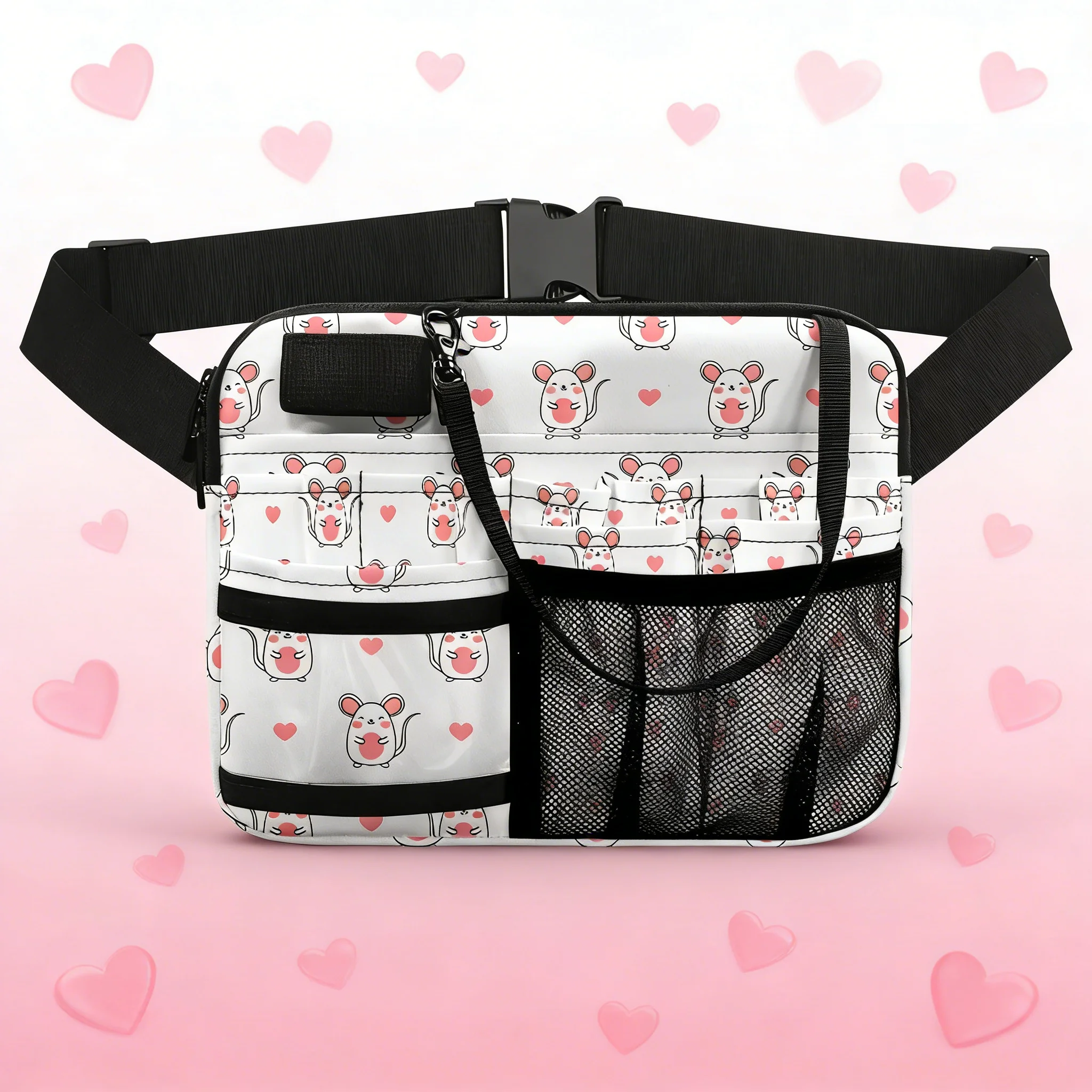 

Красочная поясная сумка с узором в виде сахарного черепа, поясная сумка с цветочным принтом и черепами, органайзер с несколькими карманами