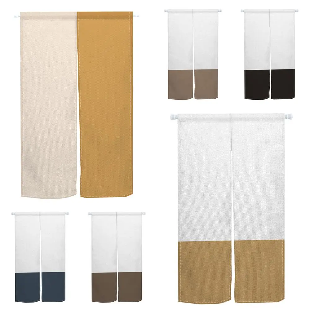 Rideau de porte japonais de couleur unie, moderne et Simple, décor de porte de cuisine, chambre à coucher, draperies en lin, cloison d'entrée suspendue