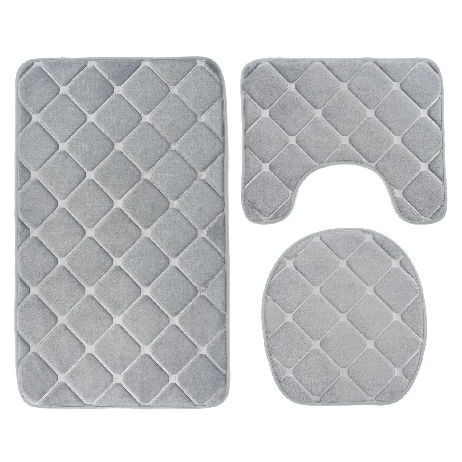 New Flannel Carpet Bathroom Toilet 3 Set Anti Slip Wear-resistant Mats Bathroom Shower Rugs Accessories 2022 Bathroom Suit