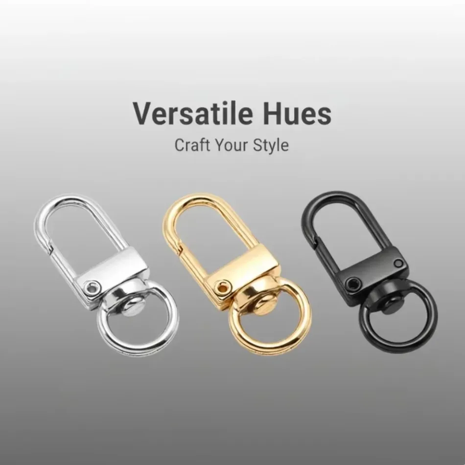 10/20/50/100 Pcs Swivel with Rings Lobster Clasp Hooks Metal Clasps For DIY Handbag Belt Strap Dog Buckle Keychain Accessories