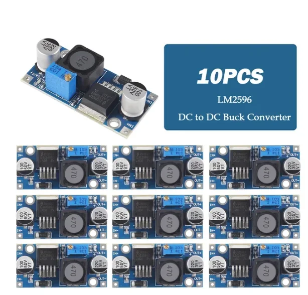Convertidor Buck de CC a CC, 1/5/10 piezas, LM2596, 3,0-40V a 1,5-35V, módulo reductor de fuente de alimentación