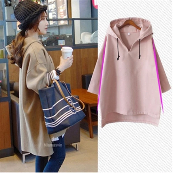 2024 Spring Autumn Maternity Clothes Irregular Long Sleeve Hooded Pregnant Woman Sweatshirts Casual Pregnancy Hoodies