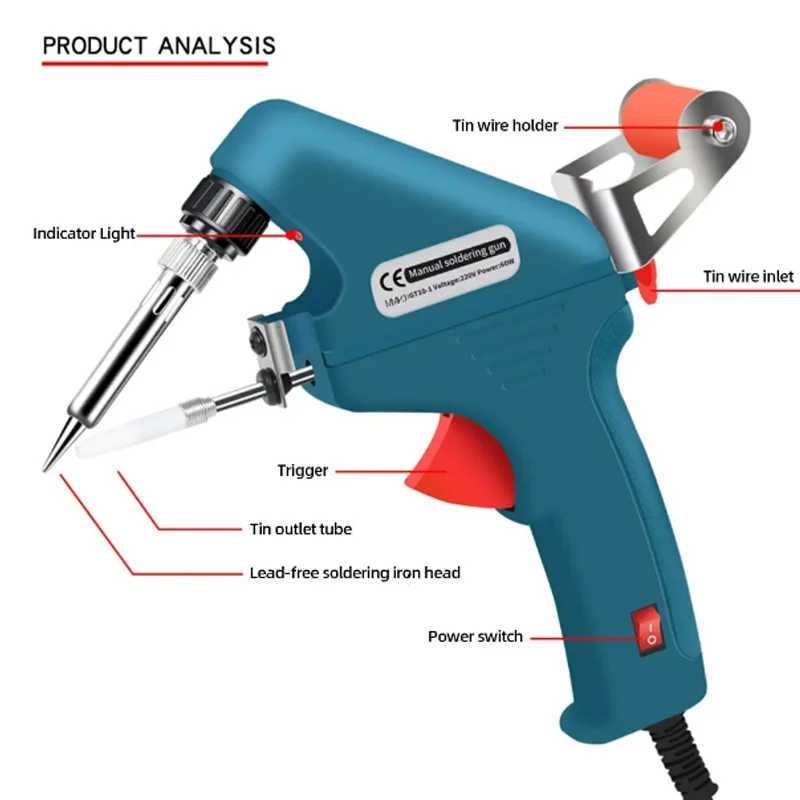 Nuovo saldatore 60W Eagle Beak pistola portatile endotermica 50G filo riscaldato riparazione domestica strumento interno erogazione manuale di stagno