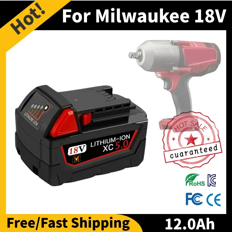 

18V For Milwaukee M18 Battery M18B6 XC 9.0 Ah Li-Ion 48-11-1860 48-11-1852 Or Charger 48-11-1850 48-11-1840 Cordless Power Tools