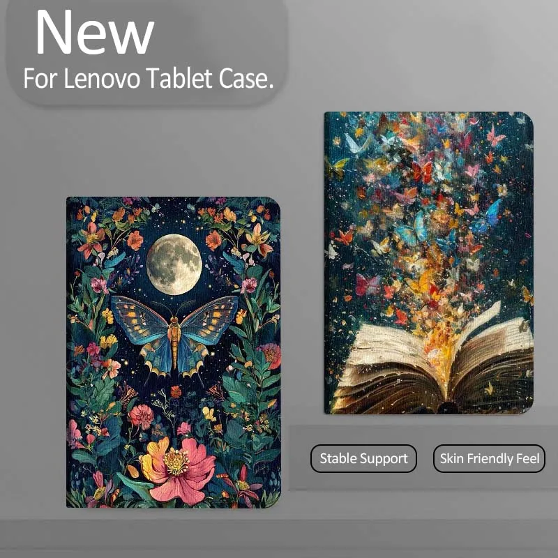 

Retro Flower Butterfly Book For Xiaoxin Lenovo Tab Pad K11 K10 M10 P11 3rd Plus Pro Legion Y700 Y900 Gen4 2 Tablet Case Gift