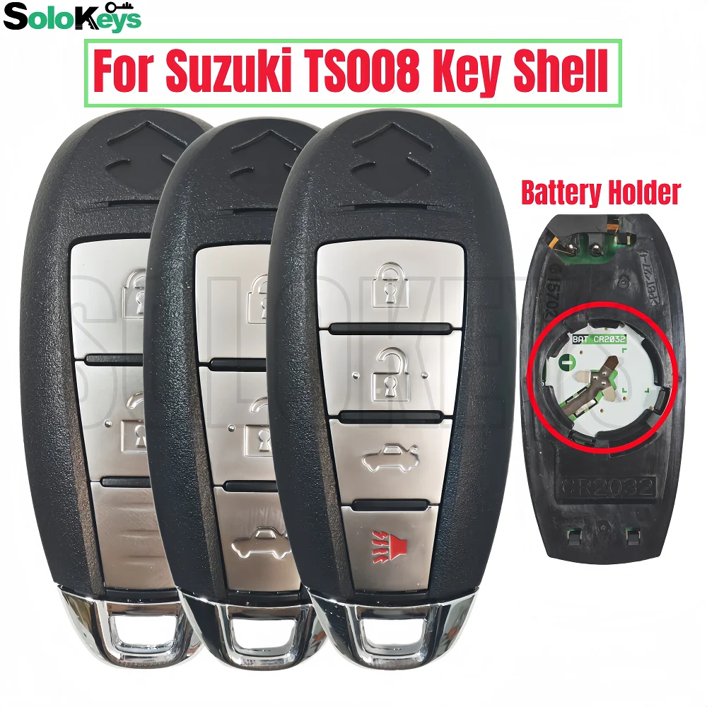 

SOLOKEYS FCCID: TS008 для Suzuki SX4 Swift Vitara, сменный чехол для умного дистанционного ключа 3/4 с логотипом