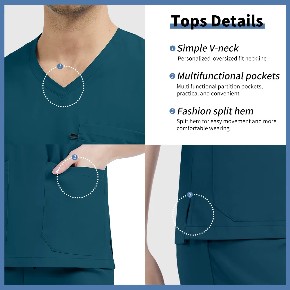 Uniforme de nettoyage à séchage rapide pour hommes, vêtements de travail pour dermatologues, ensemble de chirurgie, vêtements à main pour clinique d'animaux domestiques, ensemble d'infirmière d'hôpital dentaire