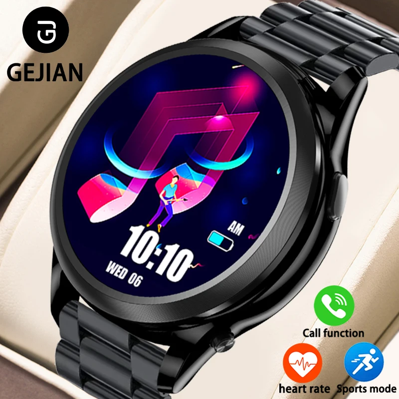 

GEJIAN интеллектуальные 5,0 Bluetooth-соединение, часы с 1,27-дюймовым экраном, IP67, водонепроницаемые часы с мониторингом сердечного ритма и сна