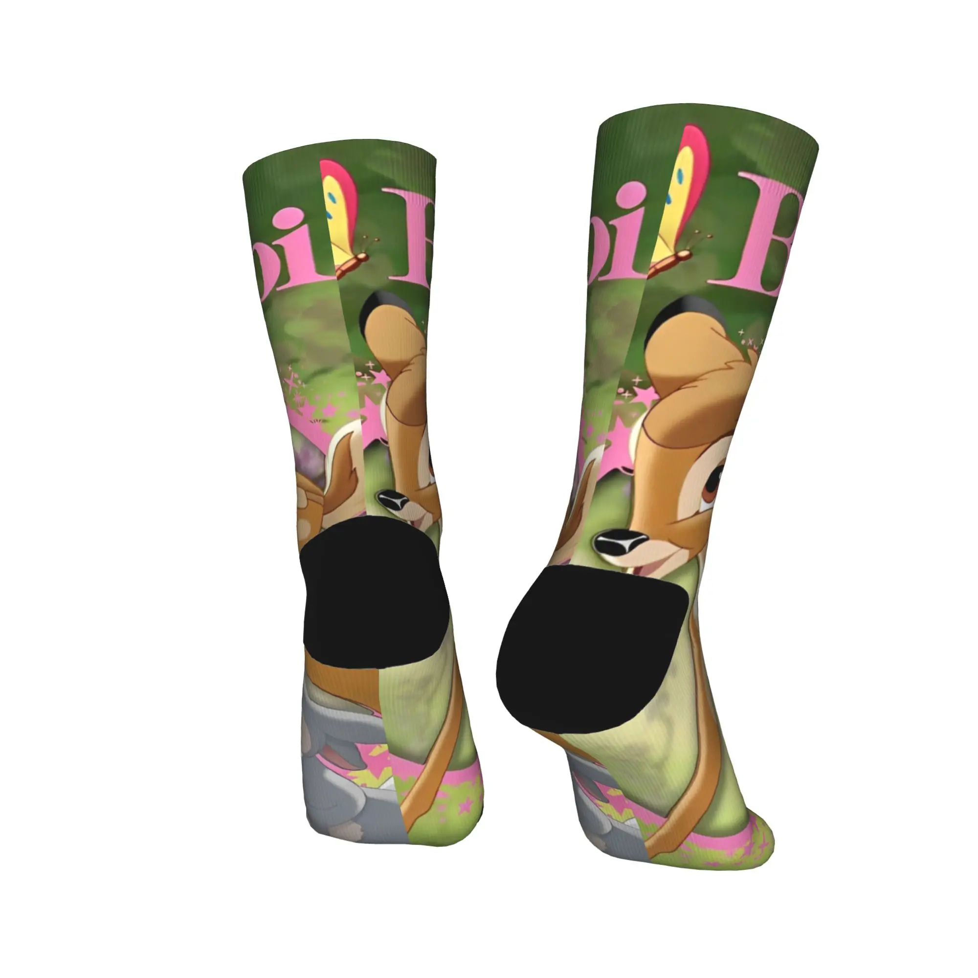 بامبي الكرتون الجوارب الجدة جوارب الخريف المضادة للبكتيريا النساء الرجال الجوارب تنفس نمط الدراجات الجوارب