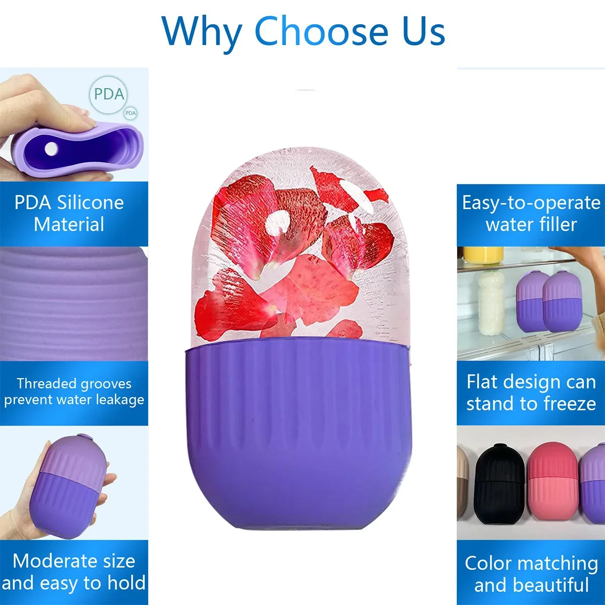 Ice Face Roller ยกกระชับผิวหน้า Contouring เครื่องมือซิลิโคน Ice Cube ถาด Ice Globe Balls Eye Face Massager Beauty Skin Care เครื่องมือ