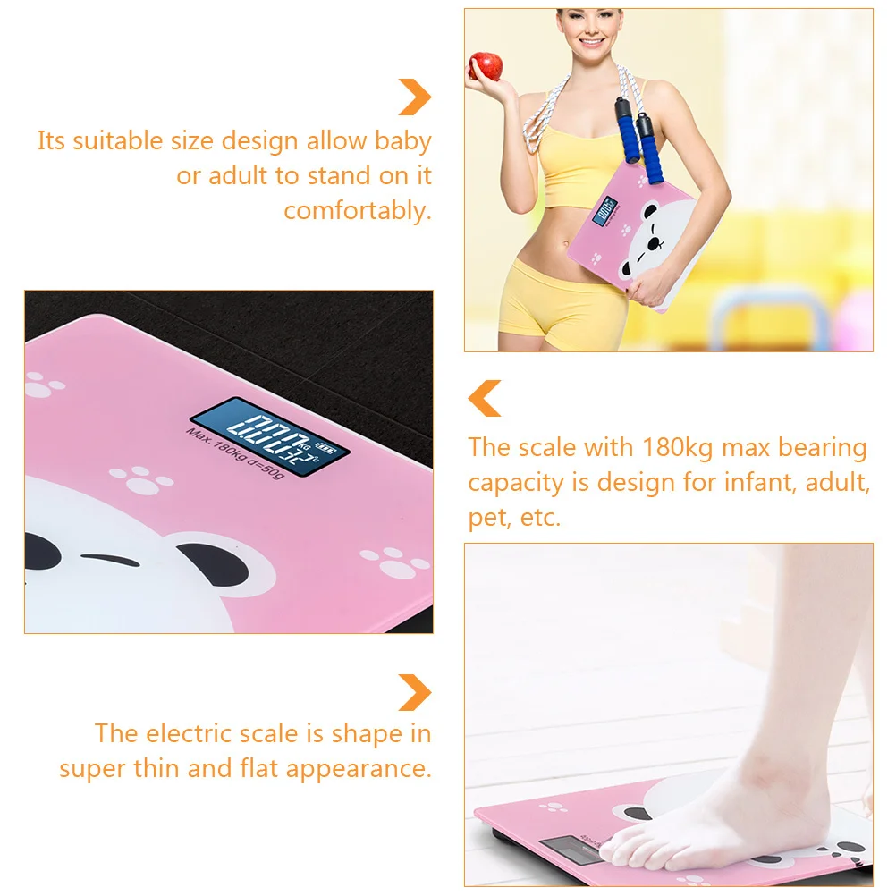 

Цифровые весы, розовые детские весы из закаленного стекла, 180 кг, весы с ЖК-дисплеем для взрослых и младенцев