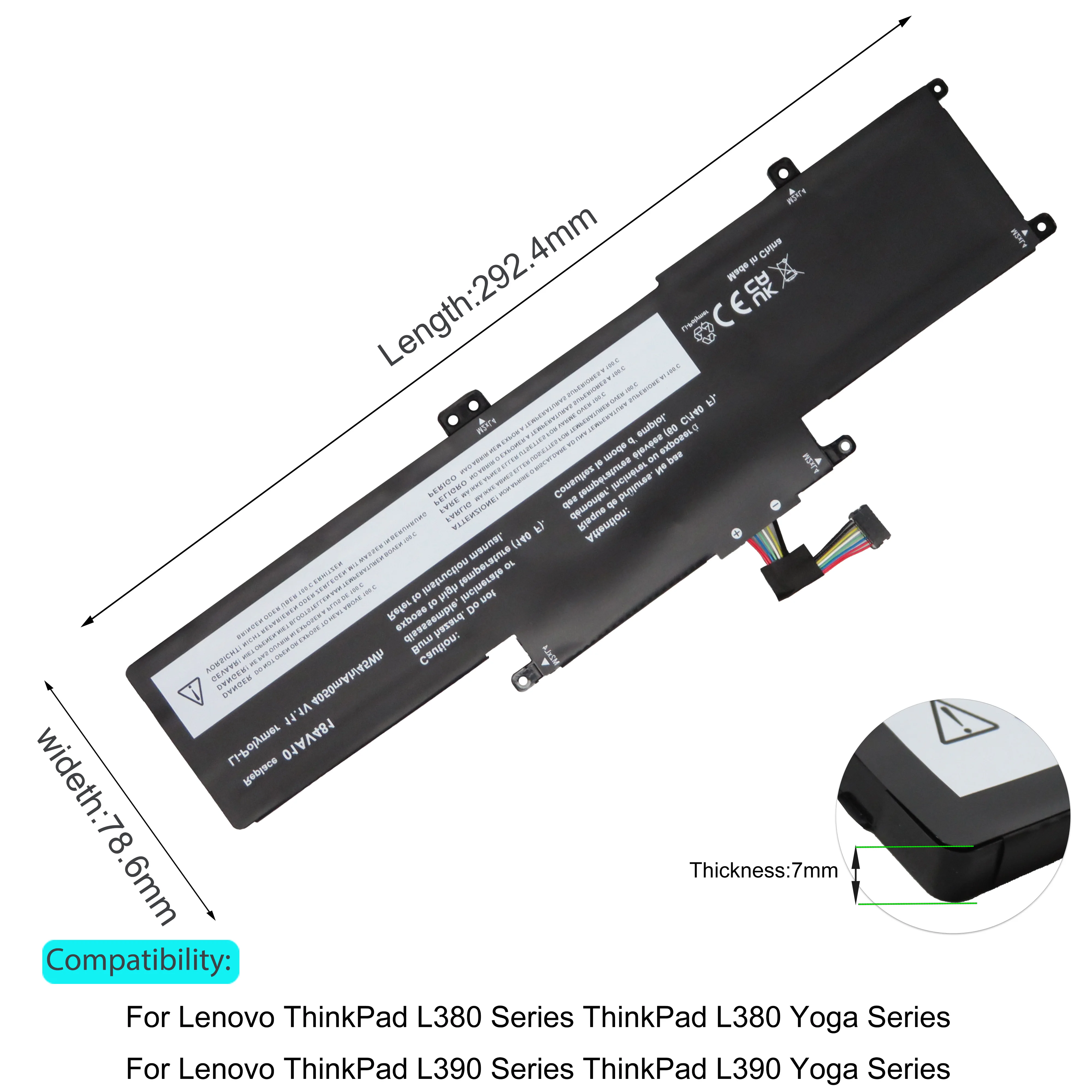For Lenovo 01AV481 01AV481 L17M3P55 Laptop Battery Lenovo ThinkPad L380 L390 Yoga L17C3P53 L17L3P53 11.1V 45Wh