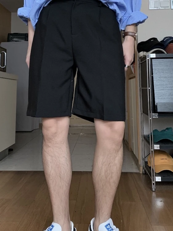 

Ice Silk Men's Summer Thin Loose Wide Leg Pants Casual Short Shorts Cool Style British INS Teenage Five-Point Pants