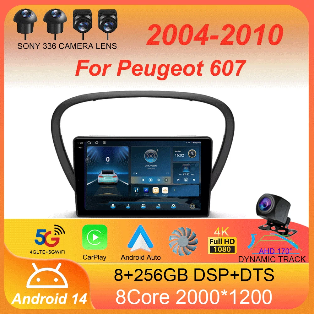

Android 14 Car Radio For Peugeot 607 2004 - 2010 Multimedia Video Player Navigation GPS No 2din 2 din dvd