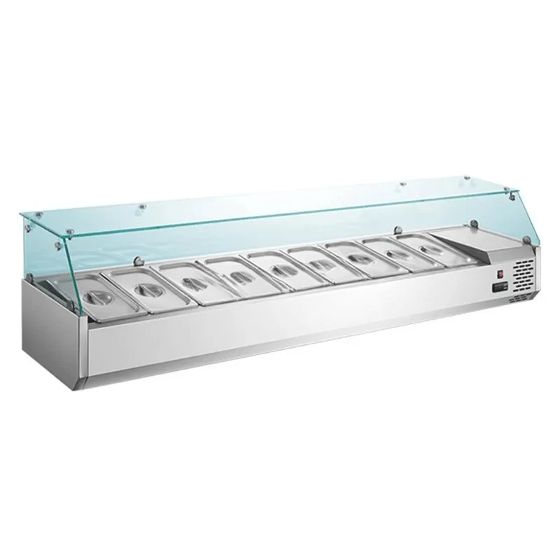

Commercial crisper, desktop salad cabinet, desktop pizza spreader, dessert freezer