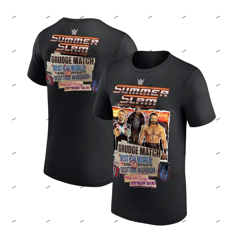 2024 Team Cotton Style Team Top Match Women Men Kids T Shirt Tee Children Boys Summer Cm Punk Vs Drew Mcintyre Black Cody Jcs