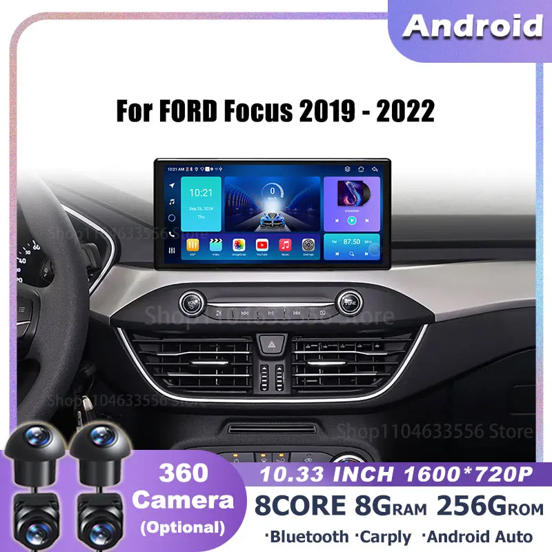 

10.33 " Android 16 Auto Wireless Carplay For FORD Focus 2019-2022 Car Radio Multimedia Stereo Video Player Navigation GPS tools