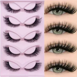 5 Pairs Cat Eye Lashes Long Lashes Cat Eye Look Wispy Lashes Eye End Elongated Strip Thick False Eyelashes