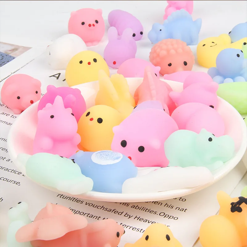 10Pcs Cute Cartoon Animal Mochi Squishy Treat Kids Birthday Party Favor Baby Shower Guest Gift Pinata Stress Reliever Squeeze