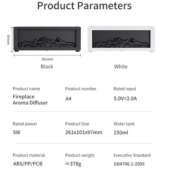 Humidificador de llama de chimenea para dormitorio, máquina de fragancia duradera, máquina de aromaterapia de llama simulada, chimenea doméstica, 2024