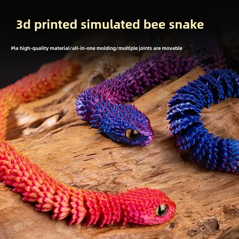 Home Decoration 3D Printing Snake Joint Snake Ornament Print Model Creative Gift Viper Doll Ornament DIY Animal Desk Decoration