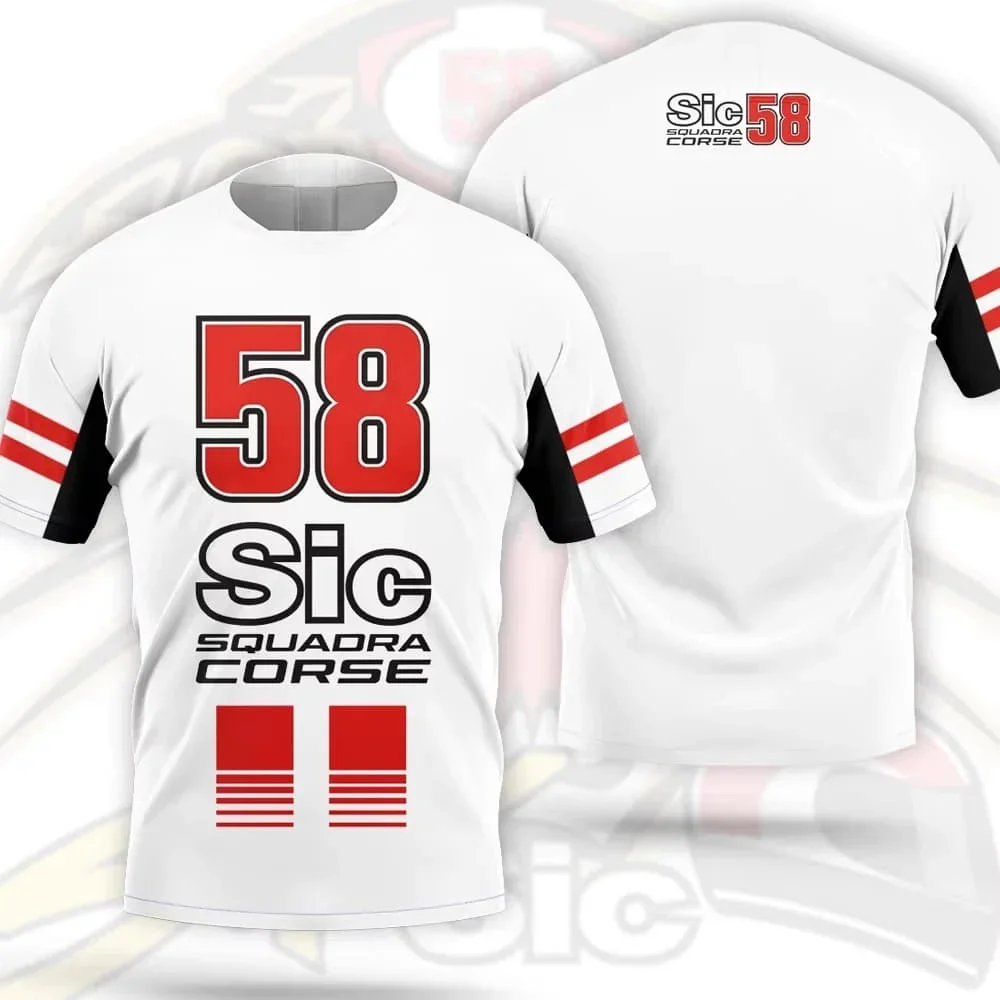 Marco Simoncelli Super Sic. # 58 MotoGP Racing Team Kurzarm-T-Shirt für Eltern und Kinder, Motorrad-Fan, Freizeit-Sport-T-Shirt, Familien-Partnerlook – Detail 5