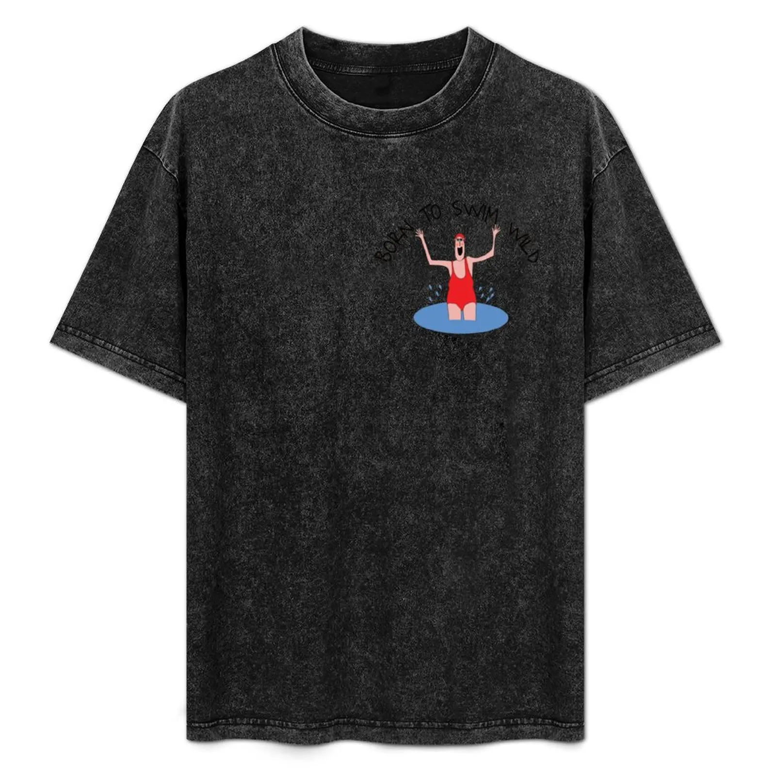 

Born To Swim Wild T-Shirt Athletic Quick Dry T-Shirt for Men
