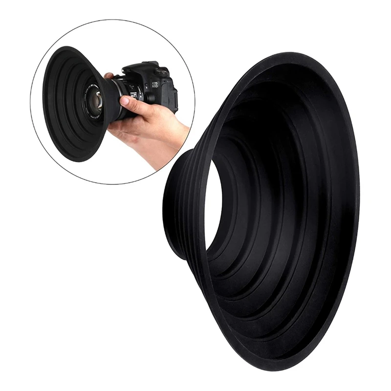 Mini SLR DSLR Canon Lens Hood Anti-Glass Reflective Silicone Lens Cover Foldable Soft Hood